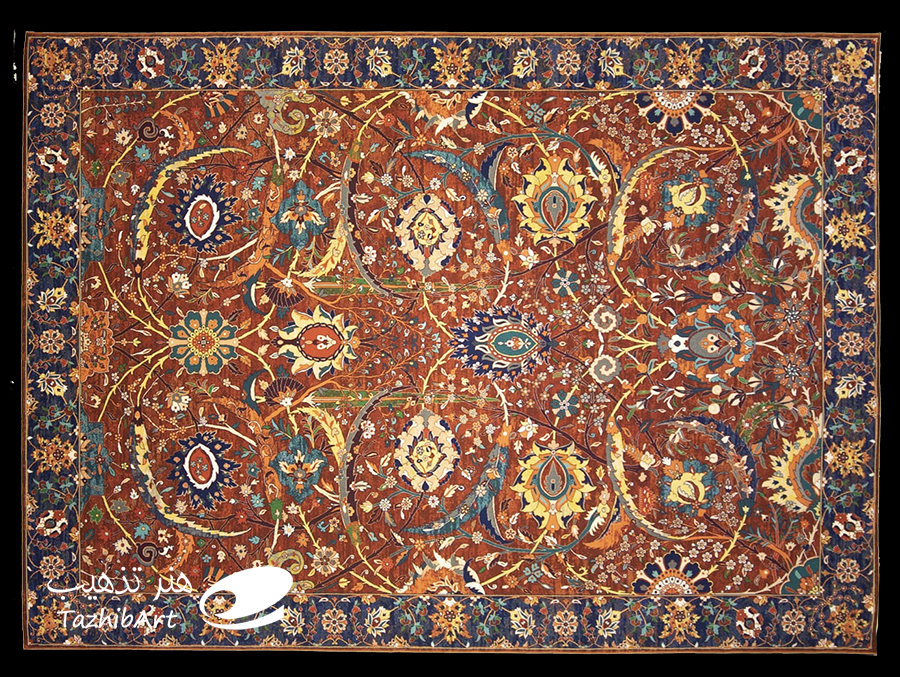 نقوش اسلیمی در فرش بافی دوره صفویه