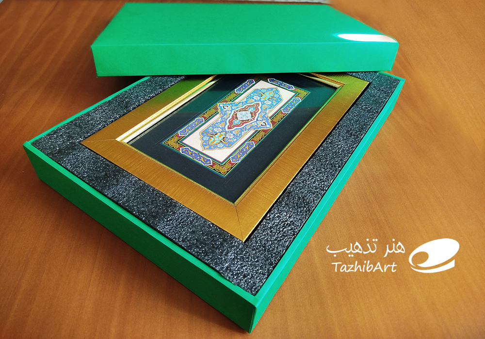 بسته بندی تابلوی تذهیب گلاب