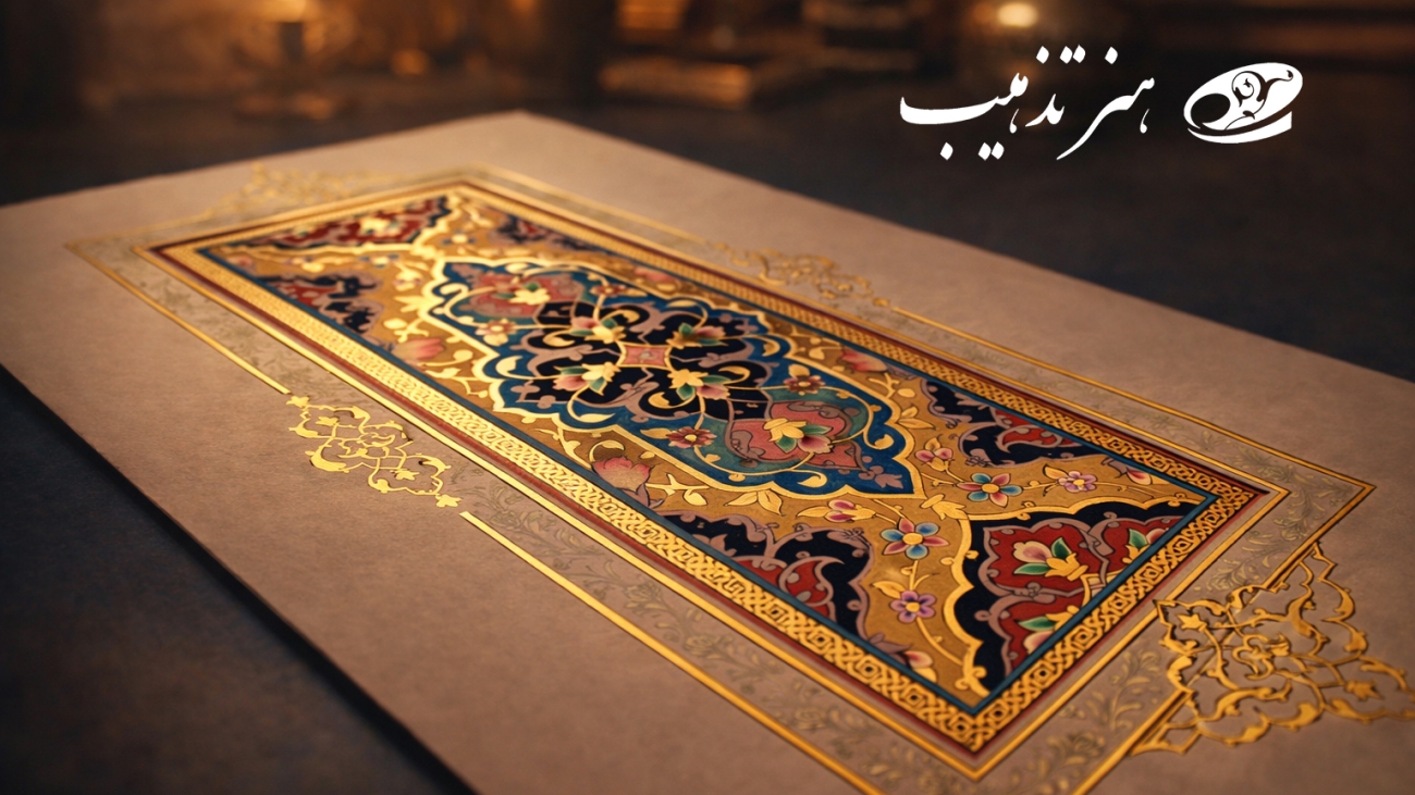 چرا آثار هنری تذهیب ارزش سرمایه گذاری دارند؛ نمای نزدیک تابلو تذهیب سنتی ایرانی با طلاکاری ظریف