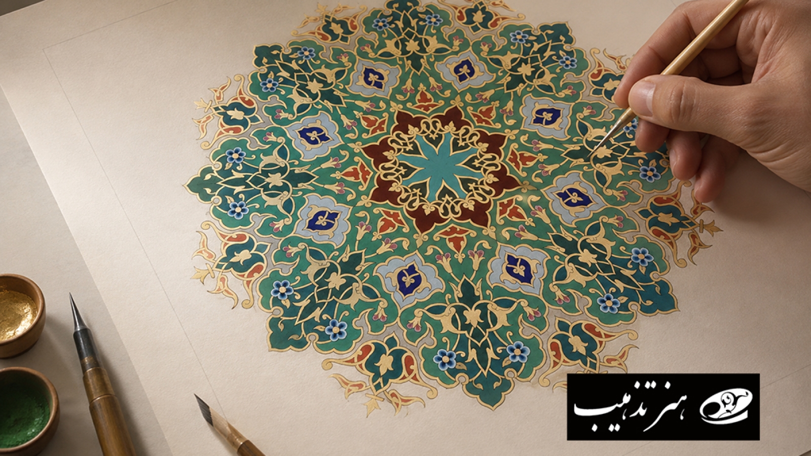 ارزش اثر تذهیب و ظرافت اجرای تابلوی تذهیب دست‌ساز